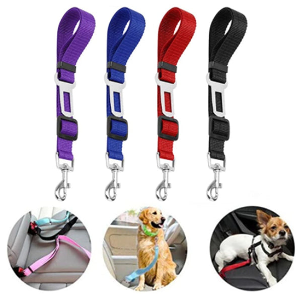 Dog Safety Belt, Dog Cat Car Safety Belt Adjustable Leash Vehicle Seat Belt